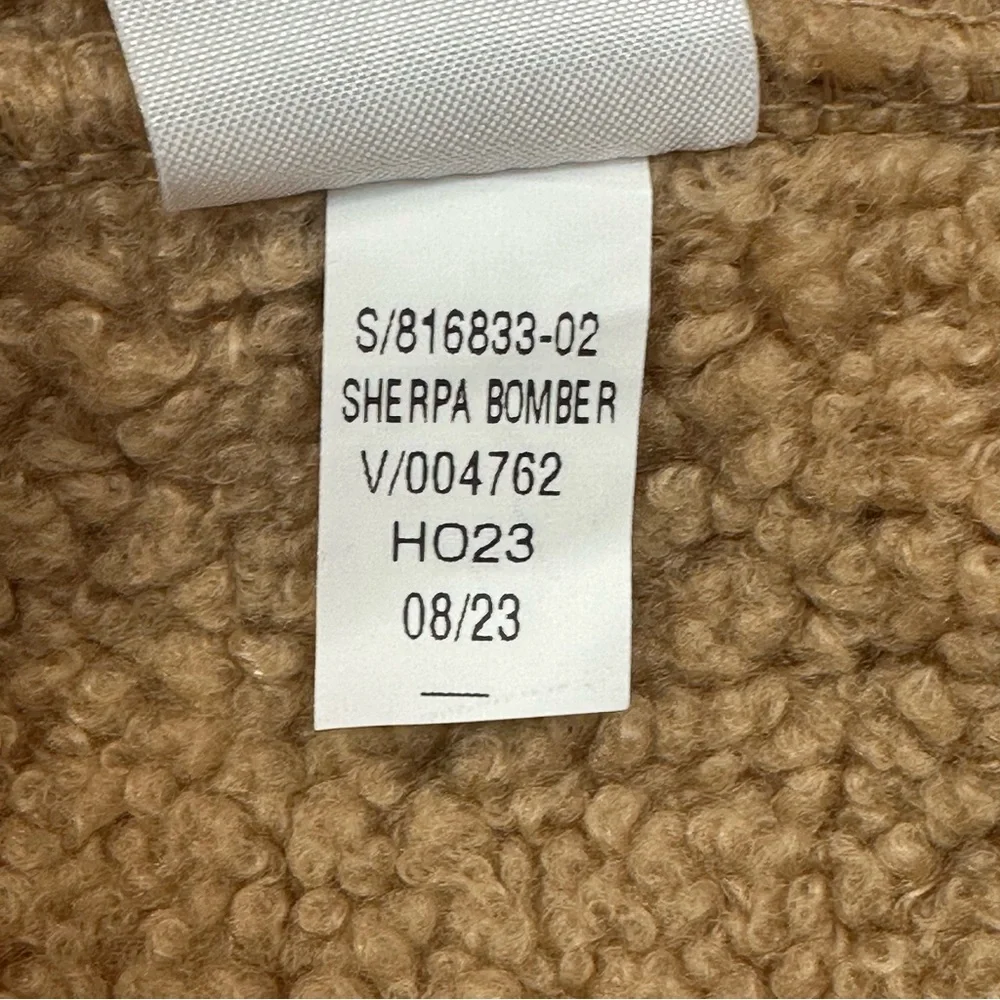 Banana Republic Women's SHERPA BOMBER JACKET Sz L Oversized Snap Pockets… - Picture 14 of 17